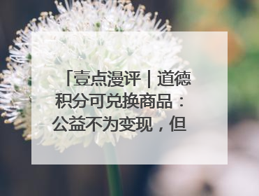 壹点漫评｜道德积分可兑换商品：公益不为变现，但需要更多鼓励